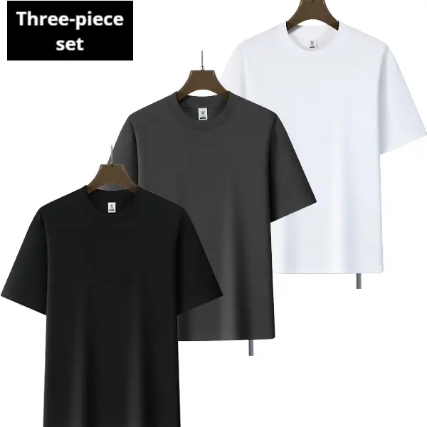 Men’s/Women’s 3-Piece 240G Cotton Tees - Heavyweight Comfort, Durable for Everyday & Leisure Wear Round Neck Streetwear t shirt t shirt for men men graphic tees trendy t-shirts Crewneck Menswear