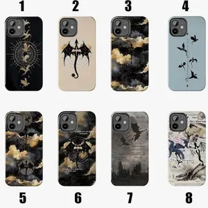 Fourth Wing Dragon Phone Case, Fantasy Art Dragonn Cover Compatible with iPhone X, 11, 12, 13, 14, 15, 16, 17 Plus Pro Promax & SS Galaxy S21-25 Series