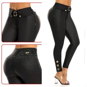 Colombian Jean Leather Efect E-0562 Women's Bottoms - Womenswear
