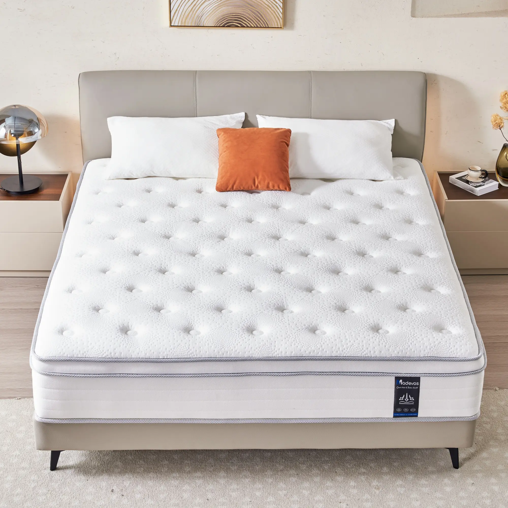10-14 Inch Hybrid Mattress in a Box – Memory Foam & Pocket Spring, Medium Firm Ergonomic for Back Pain Relief & Side Sleepers, Twin/Full/Queen/King