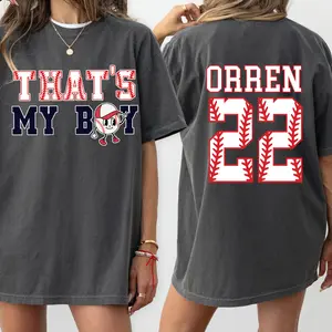 Thats My Boy custom number  BASEBALL SHIRT, Baseball Mom shirt COMFORT COLORS CASUAL COTTON T-SHIRT FOR MOMS Fabric Top Womenswear Garment Oversized Printed Underwear Lady
