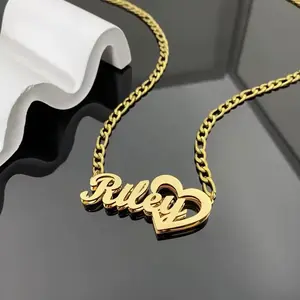 Customized Double Plated Name Necklace - Elegant Design with Unique Features