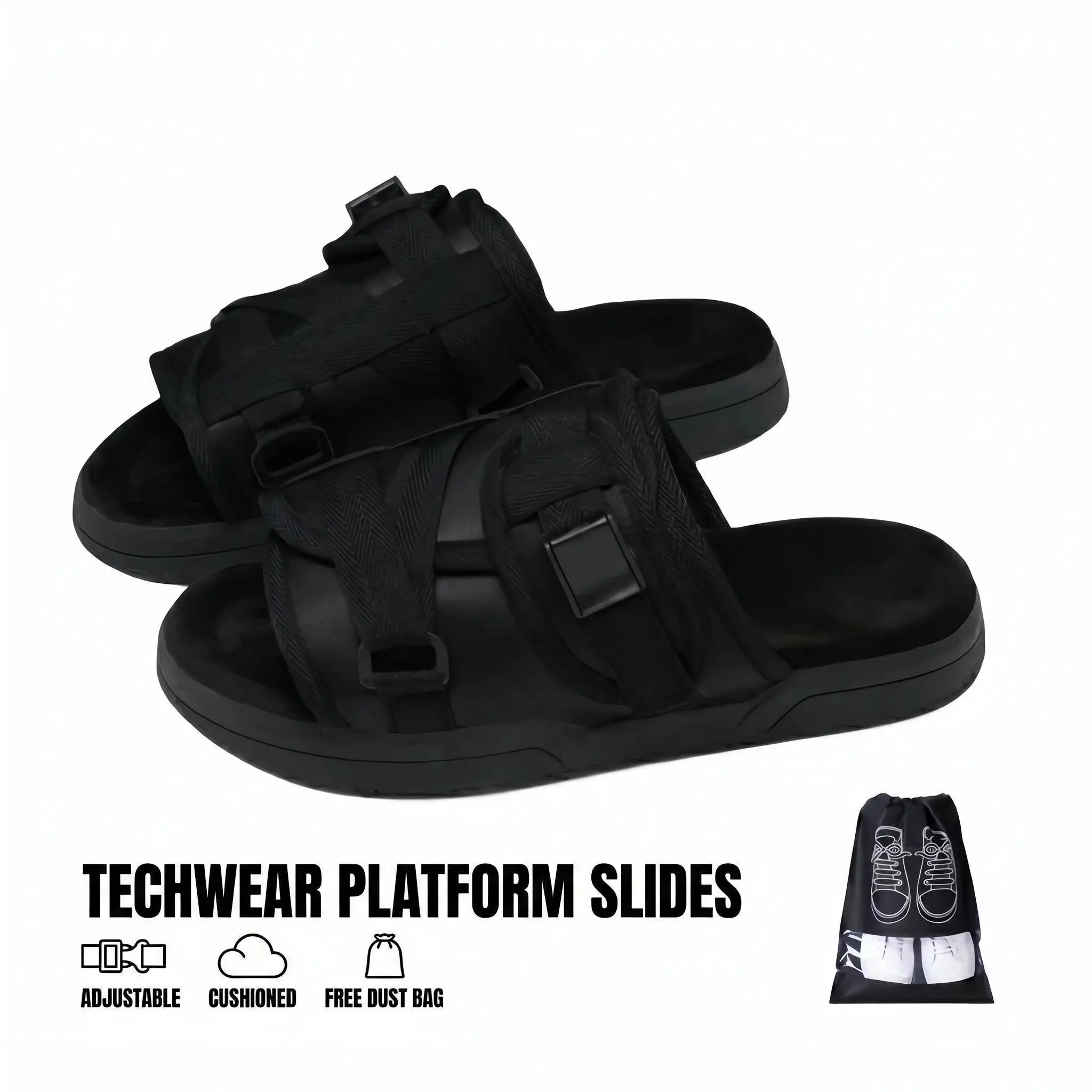 Comfortable Slides for Men and Women – Signature Design with Adjustable Straps, Arch Support & Slip-Resistant Sole, Perfect for Wide/Narrow Feet, Everyday Footwear for All-Day Wear
