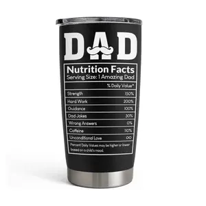 Father's Day Gift For Dad,Dad Nutrition Facts, Christmas Gift For Dad, Birthday Gifts For Dad, 200z Tumbler, Stainless Steel Vacuum Insulated Portable Travel Mug, Coffee Thermal Cup