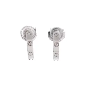 Pre-owned Cartier Love Hoop Earrings 18K White Gold Small by Rebag