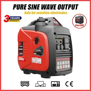 2500W Portable Inverter Generator – Super Quiet Gas Powered Backup for Home Outages & RV Camping, Manual Start, CO Sensor, ECO Mode, Long Runtime, Lightweight EPA-Certified Portable Generators