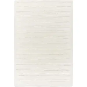 Zerah White Wool Area Rug