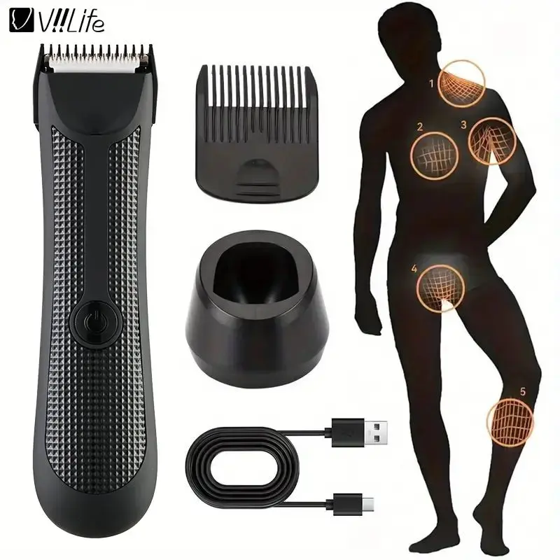 Men's electric hair trimmer,Beard Trimmer, Bikini Trimmer, pubic hair removal, private area hair removal, body beauty, epilator, rechargeable shaver,Waterproof,Rechargeable,Travel Size,Gift for Men