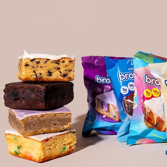 Prime Bites Protein Brownie Variety Pack - 19g Protein and 5g Collagen Chocolate Dessert