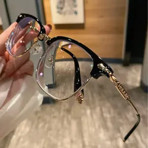 SUNFLOWER Series 2026 Trendy Square Anti Eye Strain Blue Light Blocking Glasses Clear Lens Computer Gaming Minimalist Metal Frame Eyeglasses Y2K Style Non Prescription Flat Anti Radiation Eyewear Fashion Blue Light Filtering Stylish Lentes