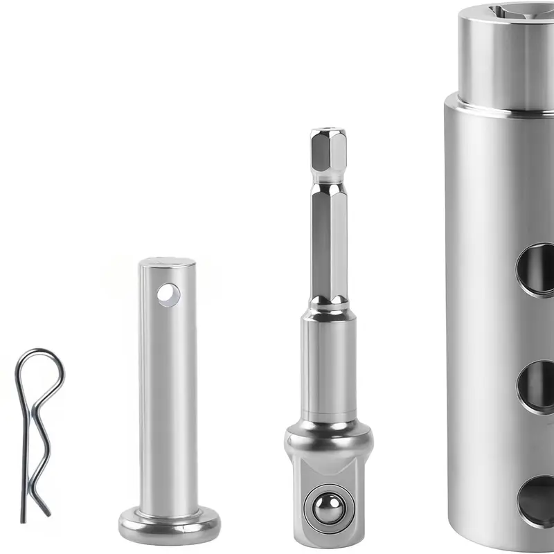 Heavy-Duty Trailer Jack Drill Adapter Tool with 1-Inch Drive Shaft Compatibility, 1/2-Inch Socket Bit for RV, Construction Trailers | Hardware Tools