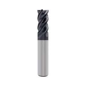LU&MN Carbide Square End Mill 4 Flute 1/2" 4T for Milling Alloy Steels, Hardened Steel, Metal & More - 1 Piece, Hardened Steel Cutting Tool