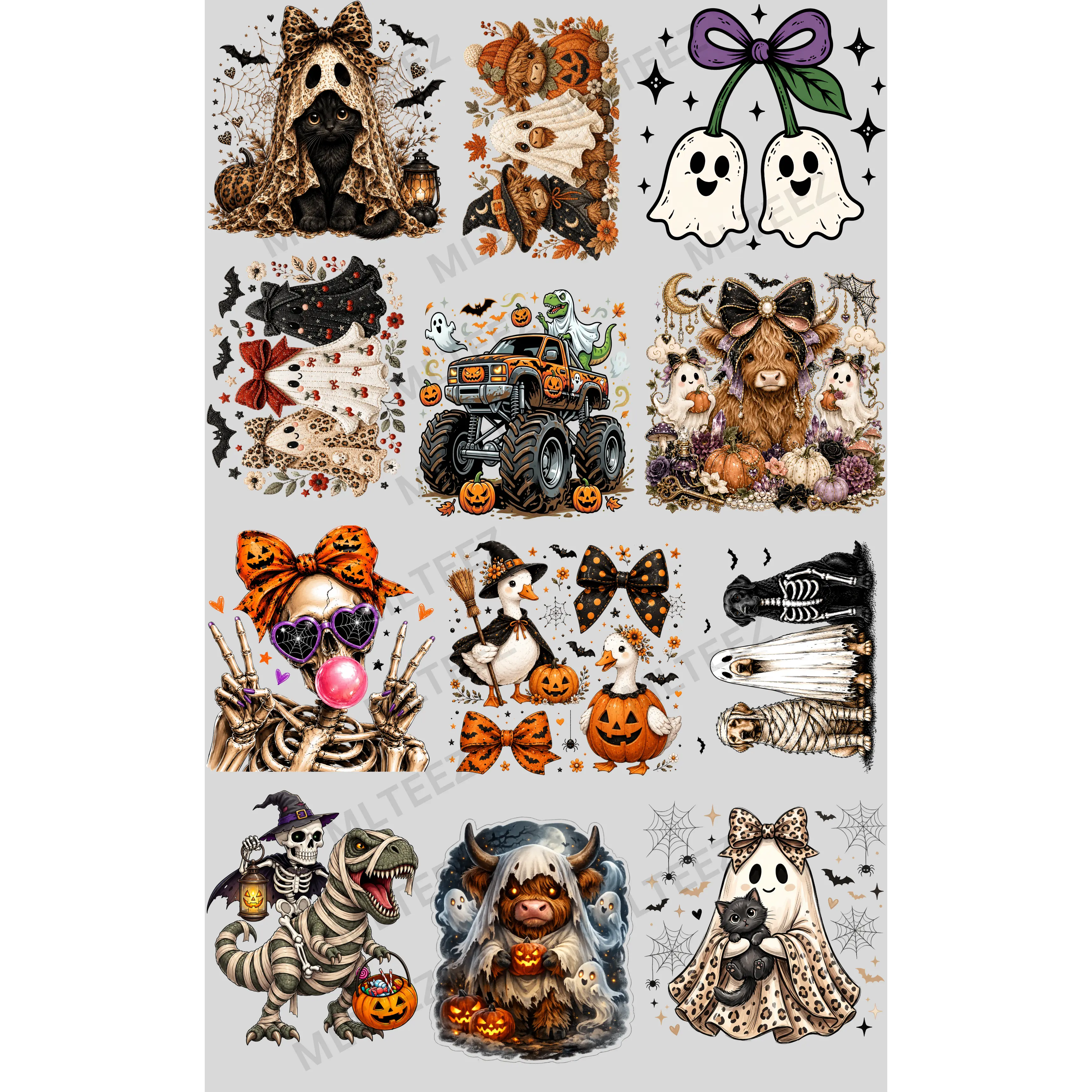 HALLOWEEN YOUTH (5) PREMADE GANGSHEET - 22X36 DTF TRANSFERS - DIRECT TO FILM