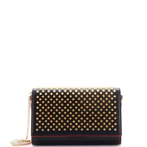 Pre-owned christian louboutin Leather, Metal Clutches & Wristlets Paloma Clutch Spiked Leather by Rebag