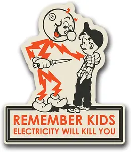 Reddy Kilowatt - 5 Inch Peel and Sticker - 2 pack