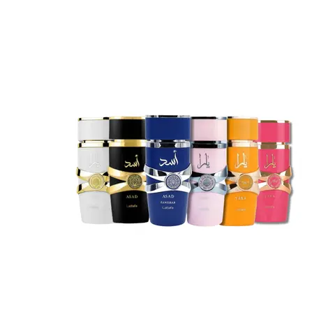 Lattafa Unisex Arabian Perfumes 5-Piece Eau de Parfum Collection for Adults, 3.4 fl oz Each, with Fresh, Floral, Fruity, Lavender, Jasmine, Aquatic, Lemon, Vanilla, Honey, Ginger Scents, Long-Lasting Edp Liquid Colognes