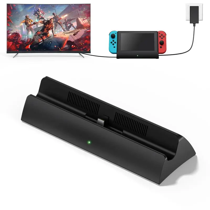 RUNTOGOL Portable Switch TV Docking Station (Only Dock) for Switch OLED, Game Clarity 1080p, 4K HDMI Output, USB-C Port, USB 3.0 Port, Handheld/TV Mode Switcher, Charging Support, Compact Stand, Official/Steam Dock Replacement, Gaming Switch Accessories