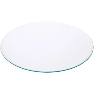 Plymor 14" Round, 5mm Thick Beveled Clear Glass Circle