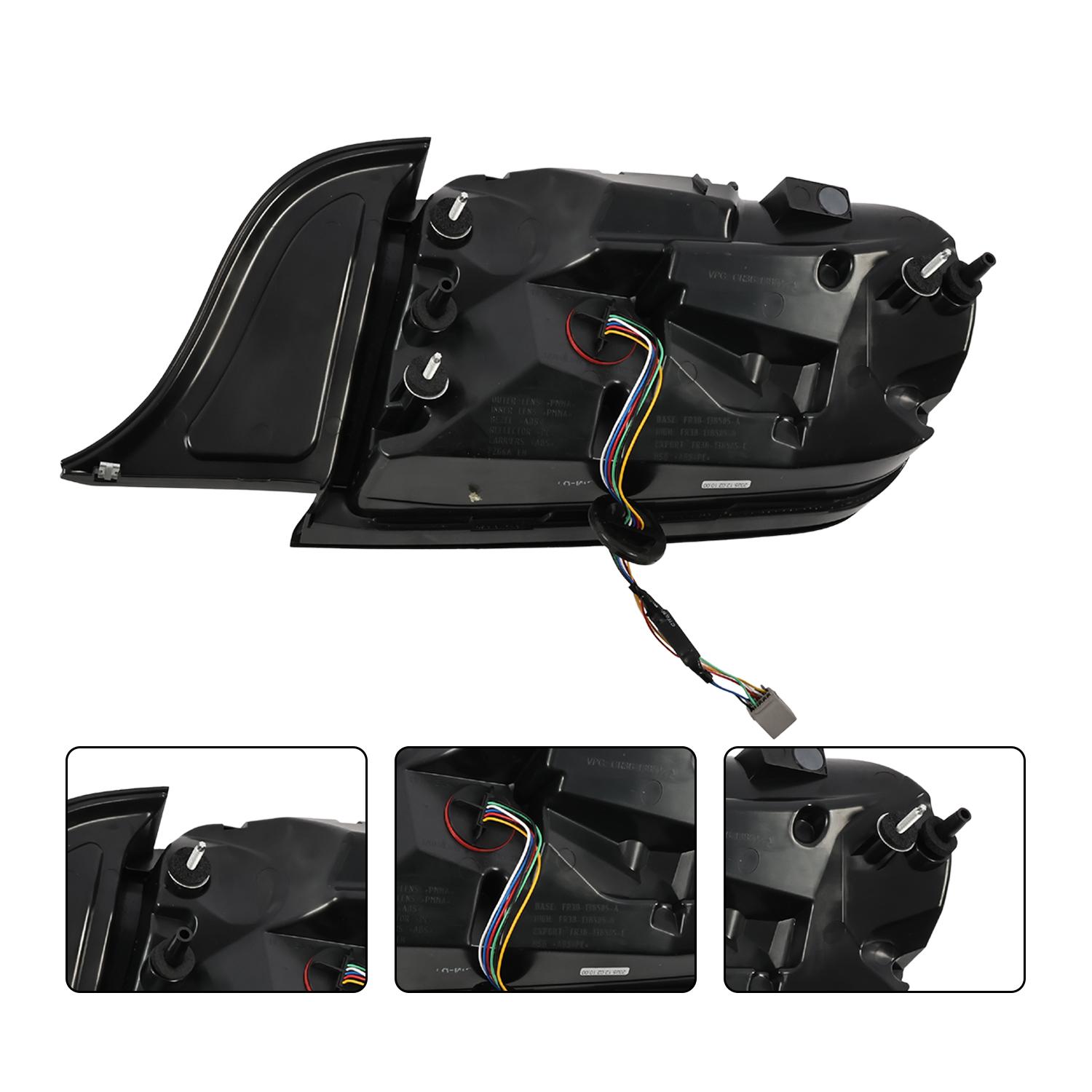 Nakkaa Screw-On LED Tail Lights - Brake & Signal Functions, Sequential Signals - Left & Right Fit for 2015-2023 Ford Mustang
