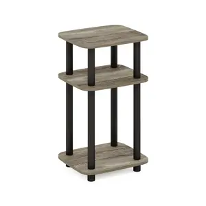 3-Tier French Oak Side Table - Open Shelf Storage, Easy Assembly, Versatile Indoor Furniture for Bedrooms, Small Spaces, Coffee Table