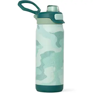 ZULU Powerfill Pro 18oz Kids Stainless Bottle with Quick Fill Lid, Triple Wall Vacuum, Leak Locking Lid, Sip & Chug, Reusable, BPA Free, Dishwasher Safe, Green Camo