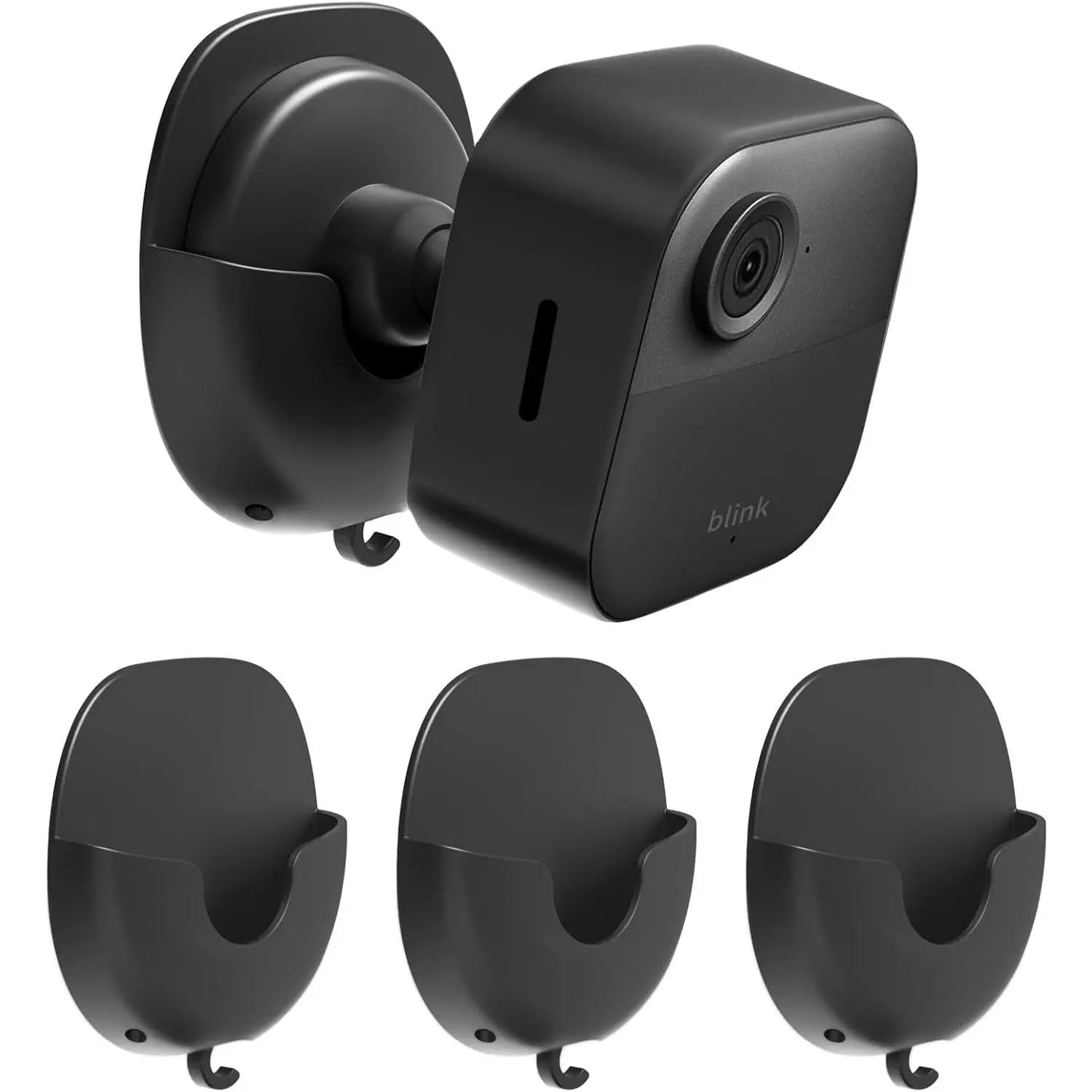 3 Pack Blink Adhesive Wall Mount Bracket for Blink Outdoor 4 /Blink Mini /Mini 2 /Blink Indoor Cameras, No Drilling No Screws Blink Camera Mount, Decorate -Free, Easy to Install (Black)