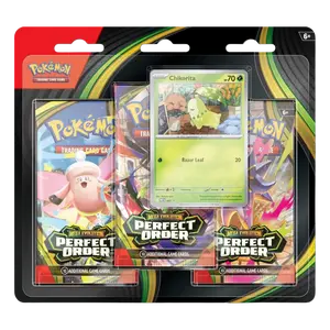 Pokemon Mega Evolution - Perfect Order 3 Pack Blister [Chikorita]