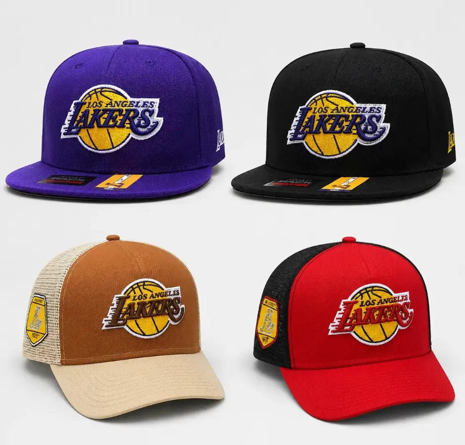 Los Angeles Lakers NBA Basketball Snapback Hat - Flat Brim Embroidered Logo, Adjustable Hip Hop Streetwear Sport, Collectible Headwear