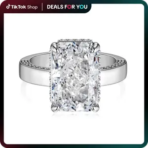 [#224] Modern Statement Ring, 5ct Radiant Cut, VVS Synthetic Moissanite, 925 Sterling Silver Jewelry for Women