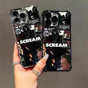 Scream Movie Phone Case Ghostface Horror Fan Art for Horror Fans Halloween Gift Compatible with iPhone 11/12/13/14/15/16 Pro Max Plus