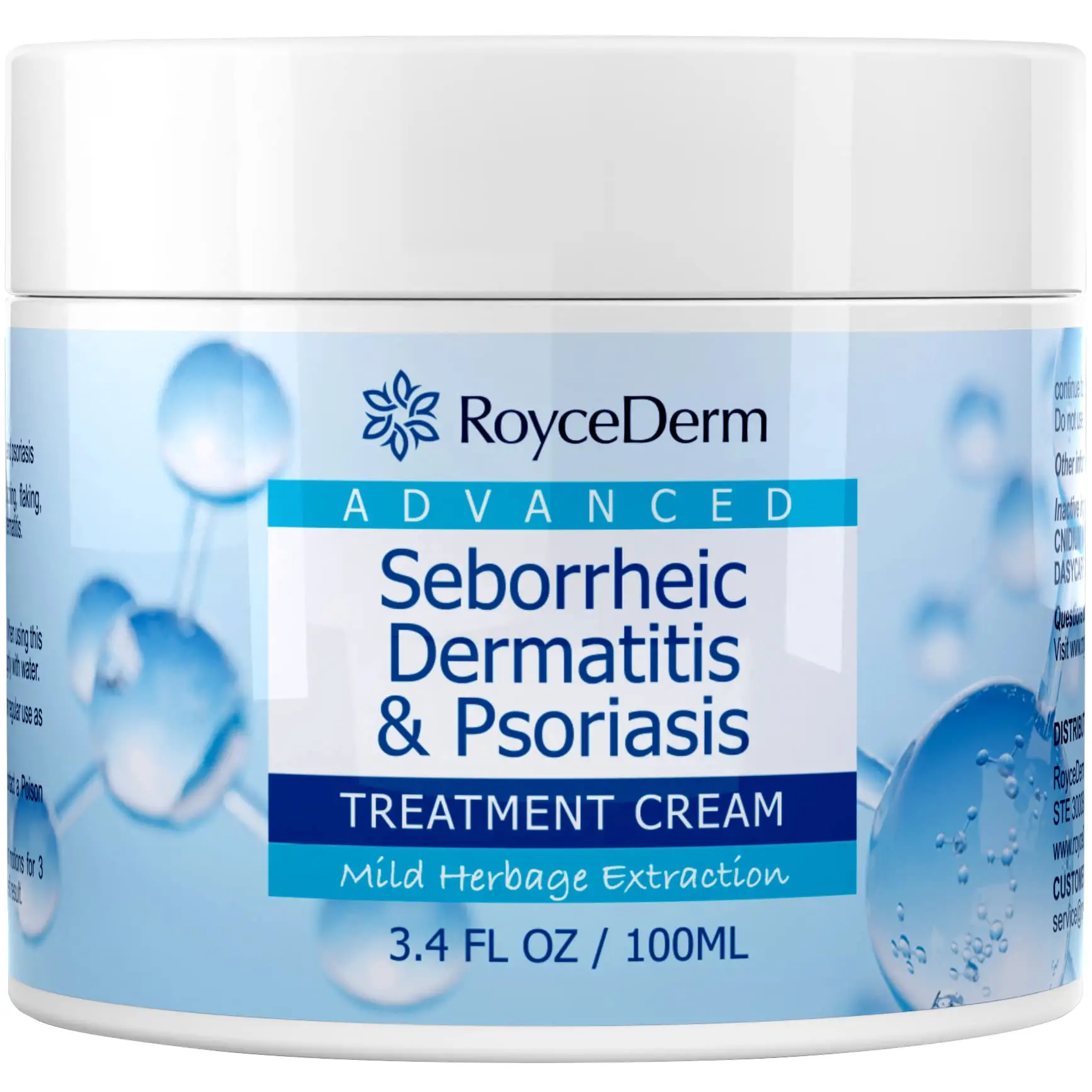 Roycederm Seborrheic Dermatitis & Psoriasis Treatment Cream - Herbal Extracts Formula for Comprehensive Care Comfort Natural