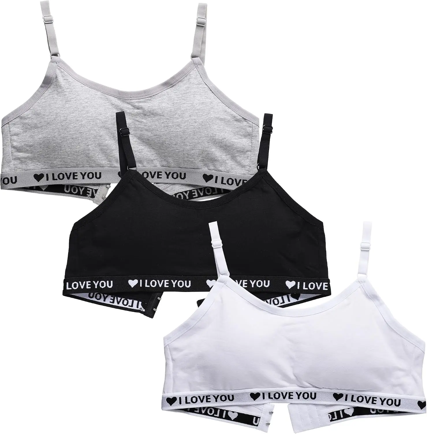 Teen Girls Training Bra Wireless Starter Sports Bras with Removable Padding Bralette for 10-16 Years