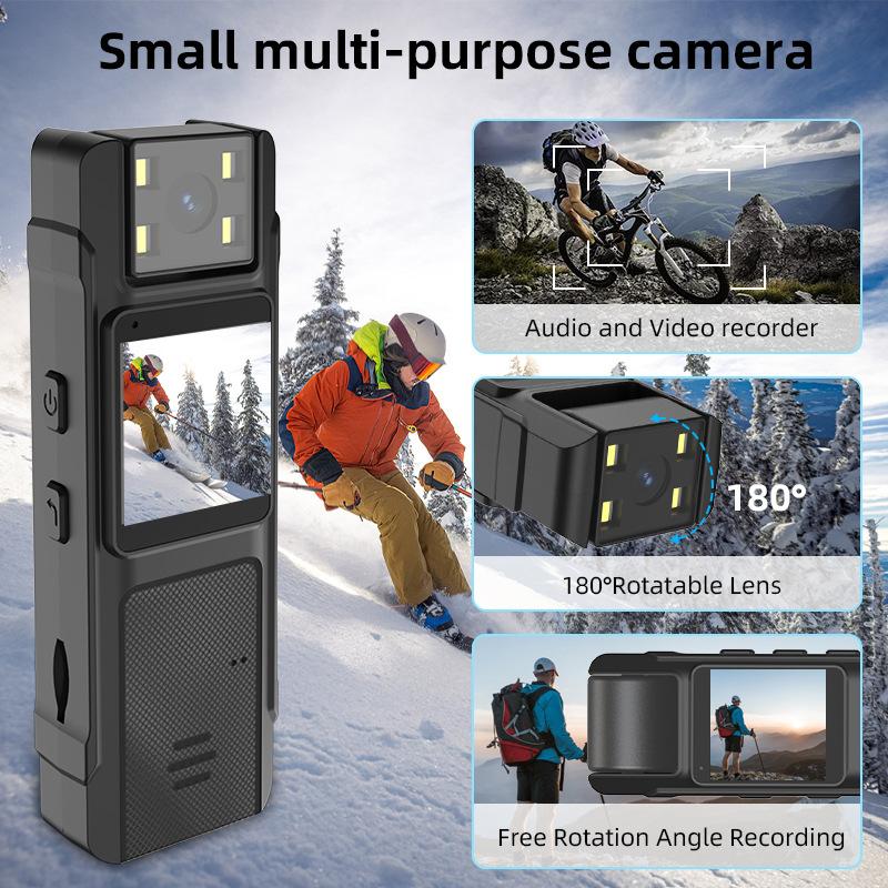 1080P HD Body Camera with 180° Rotating Lens - PortableClip-On Recorder, Night Vision, 130° Wide Angle, USBRechargeable for Security, Workplace Evidence, OutdoorAdventure & Content Creation