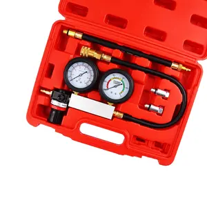 Cylinder Leak Detector with Dual Pressure Gauges,Engine Compression Diagnosis Test Kit,Cylinder Leakage Leakdown Leak Detector Engine Compression Tester for Piston Ring, Valve, Head Gasket