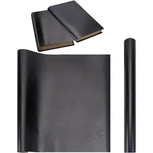 Black 0.7mm Thick Imitation Leather Book Binding Cloth Bookcover, Leather-Like Book Cover for DIY Crafts