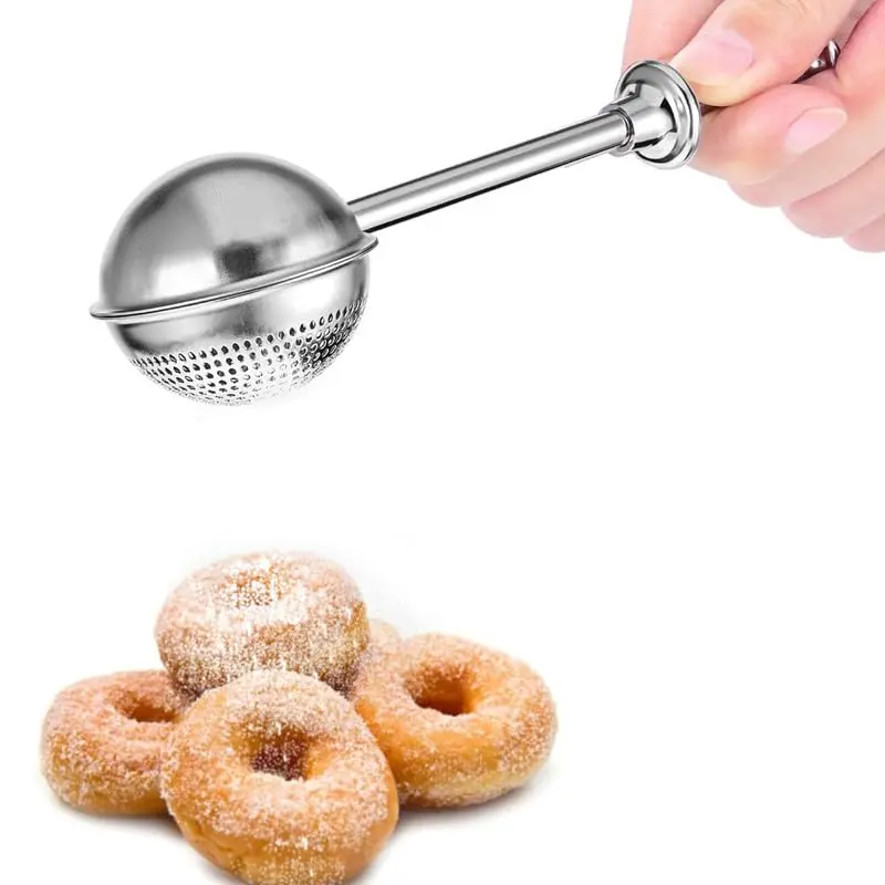 Powdered Sugar Shaker Duster Mini Sifter Flour Duster For Bread Baking With 304 Stainless Steel Spring Operated Handle For Sugar Flour And Spices