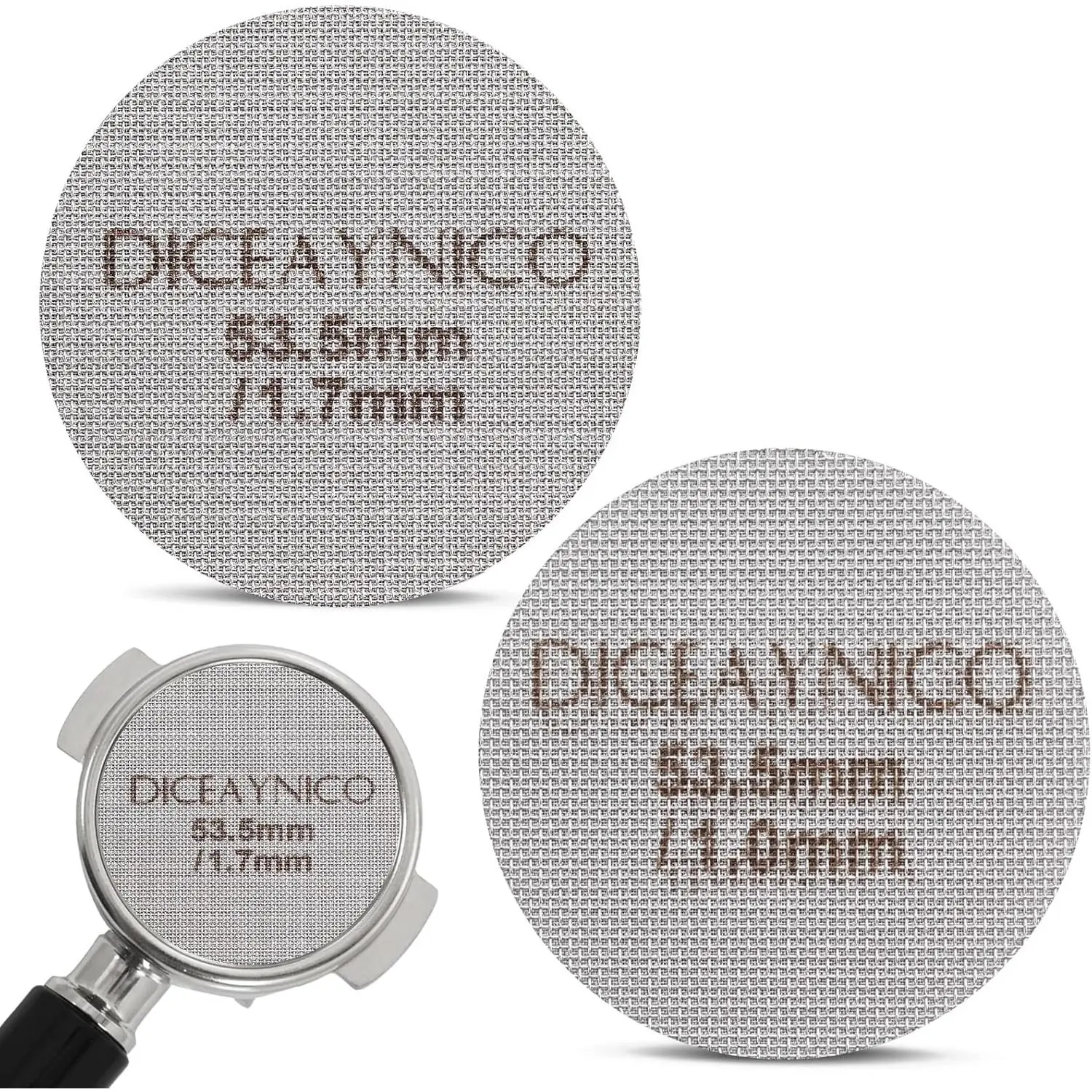 316 Stainless Steel Reusable Espresso Puck Screen (2 Pieces) - 51mm/53.3mm/58.5mm Portafilter Compatible, 1.0mm/1.7mm Thickness, 150 Micron - Fits Breville/Ninja/Most Popular Coffee Machines, Easy-to-Clean Coffee Brewing Accessory