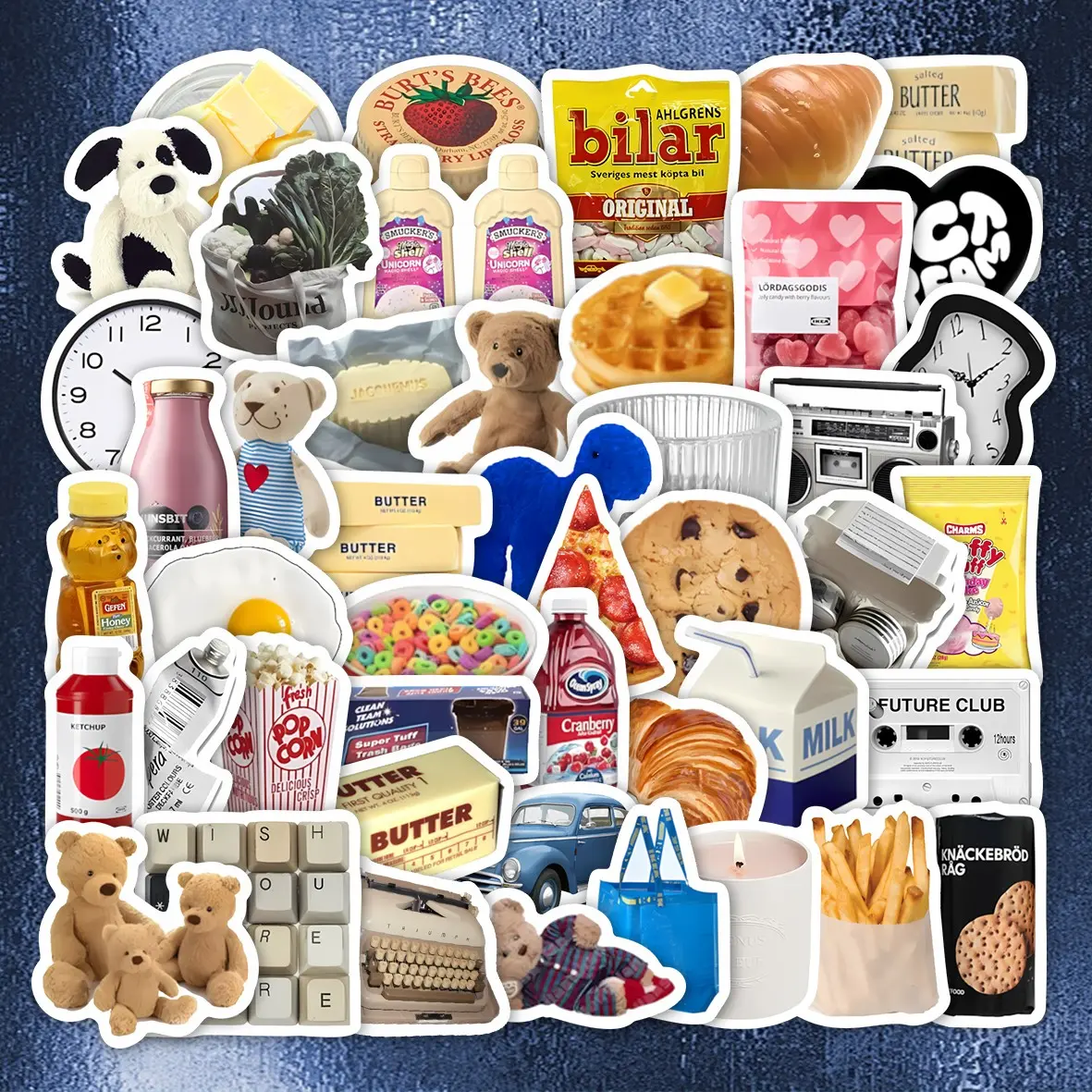 50Pcs Retro Aesthetic Stickers Pack, Waterproof Vintage Food Item & Cute Daily Life Vinyl Decals for Laptop, Water Bottle, Journal & Scrapbook, Indie Kid Gift, Stickers For Scrapbooking