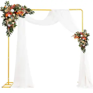 Metal Arch Backdrop Stand Kit, Flower Arrangement Backdrop Stand without Flower, Party Decoration Supplies for Wedding Birthday Festival, Banners