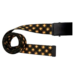 Lounge Rat Belt - Unisex EdgyElegance Diamond Pattern Black Gold Geometric Belt Sizes Small to Plus with Multiple Buckle Options