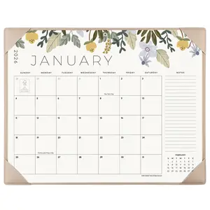 Cabbrix Floral Desk Calendar 2026-2027 22x17 Inch with Desktop Mat Large Desk Pad for Home School & Office Runs Jan 2026 to June 2027