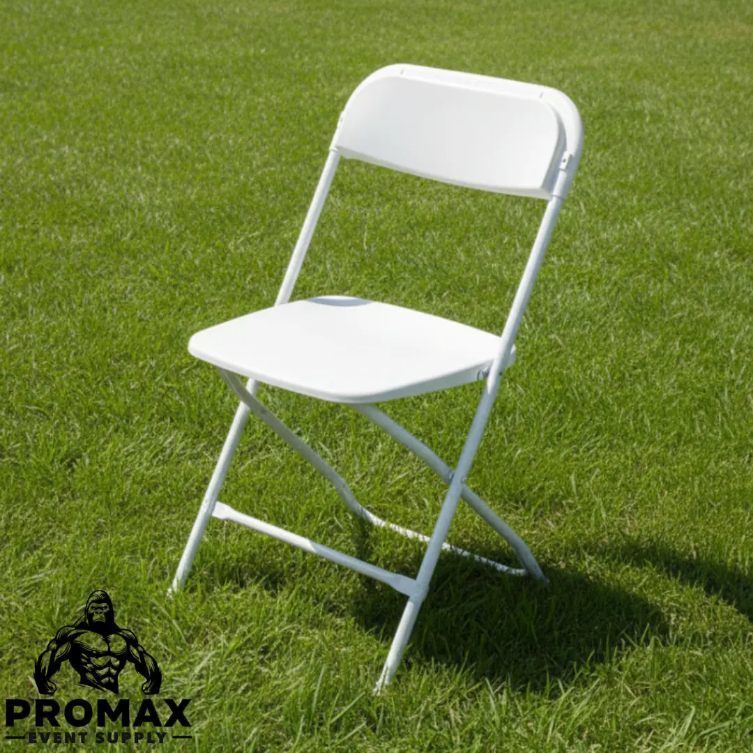 White Plastic Folding Chairs, Sold In Boxes Of 6