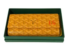 Pre-owned Goyard Coated Canvas Wallet Varenne Continental Yellow