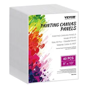 【Summervibes】VEVOR Canvas Boards for Painting,  , 8 x 10 Inch White Canvases for Painting, 40 Pack Painting Canvas Panels for Sketching, Acrylic and Oil Painting, Watercolor, Paint Canvas for Kids and Professionals
