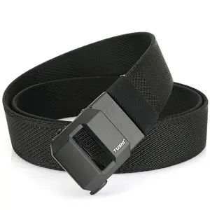EDC Nylon Ratchet Belt Men′s Sports Belt Adjustable Quick Release Woven Waist Belt Automatic Slide Buckle Micro Elastic