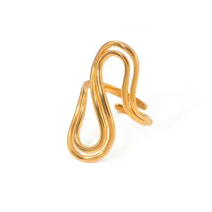 Golden S-Shape Ring