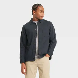 Men's Long Sleeve Flat Collared Button-Down Shirt - Goodfellow & Co