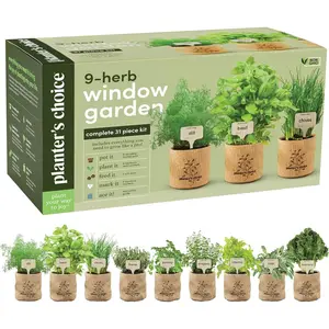 9 herb indoor window garden kit house plants seeds best unique gift ideas for womenmom friend her birthday housewarming mother new home kitchen gifts live plant starter