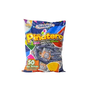 Manzela Cacahuate Japones Mini Piñatero Japanese Style Peanuts in Small Bags 50 Pieces Ideal for Pinatas