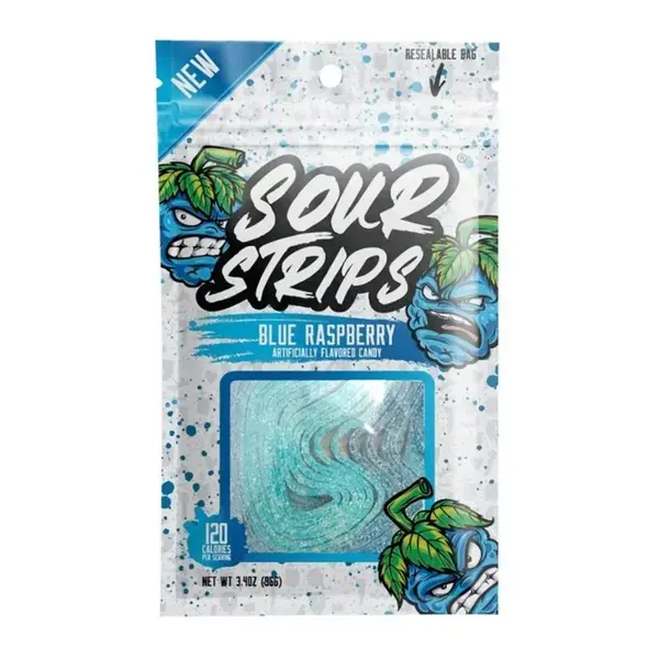 Sour Strips:Blue raspberry ** raspberry** Candy Snack Sweet Bonbon